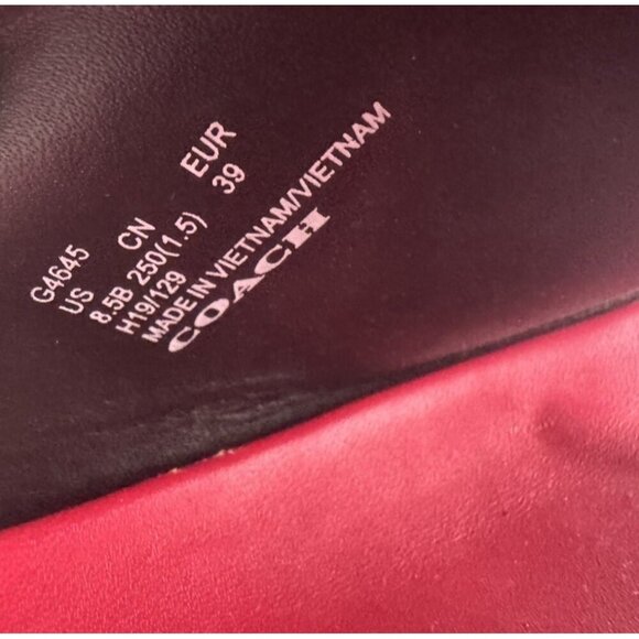 Coach Women's Khloe Slide Plush Shearling Sandals Raspberry Black Size 8.5 - Picture 11 of 11